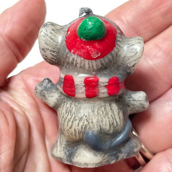 Vintage Jasco Snowy Holiday Shelters Candle Christmas Clock Mouse 2 in 1 READ - Picture 2 of 10